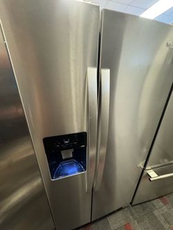 Stainless Steel Side-by-Side Refrigerator with Ice Dispenser