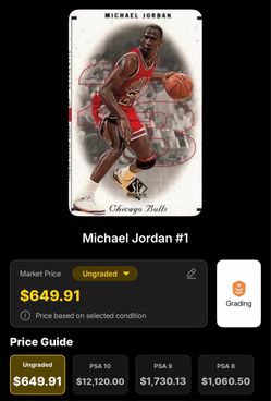 1998 Michael Jordan card , PSA 9