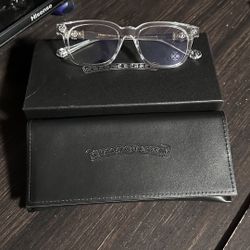 Clear chrome heart glasses brand new 