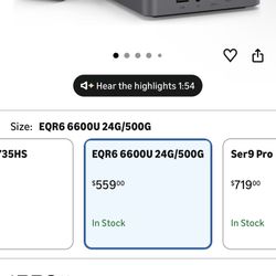 Beelink EQR6 Mini PC AMD Ryzen 5 6600U(Up to 4.5GHz), 24GB LPDDR5 RAM 500GB PCIE4.0 SSD Dual LAN Mini PC, AMD Radeon 660M, Dual HDMI/ WiFi6/ BT5.2/ Ho