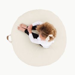 Gathre round large cushion in cream