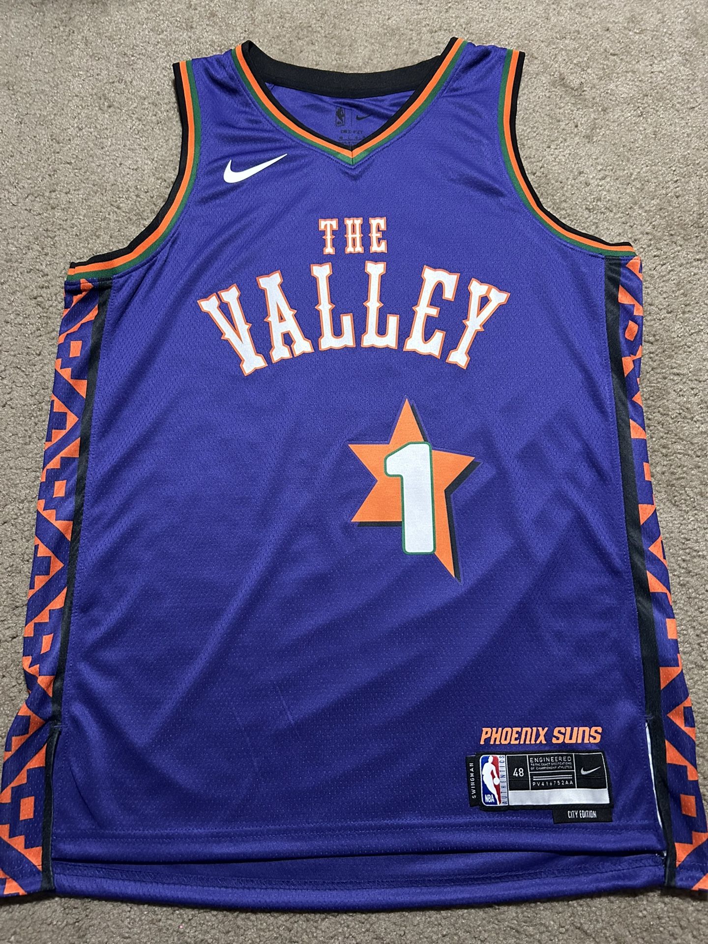 Phoenix Suns ‘Devin Booker #1’ “The Valley” Basketball Jersey
