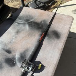 Fishing Pole With Reel 7ft Ivory Handle 