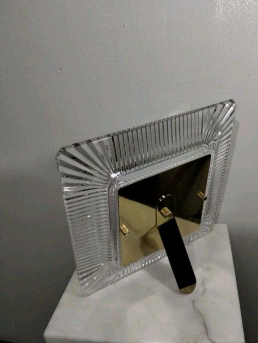 VINTAGE FRANCE CRYSTAL - BRASS PHOTO FRAME 10"×10" - P99