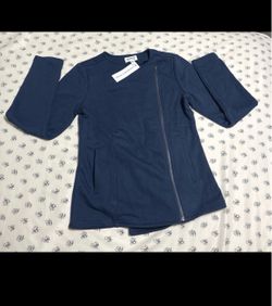 Navy Blue Zip-Up Jacket