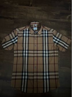 Burberry London England Nova Check Short Sleeve Button Down Shirt size L