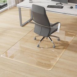 Beveled Edge Office Chair Mat for Carpet Crystal Clear 32" x 46" Heavy Duty Computer Desk Mats for Low Flat and No Pile Carpeted Floor or Hard Floor -