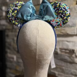 Disney Worlds Park 2022 OS Minnie Mouse Multi Color Sequin Ears Headbands NWT  #DisneyEars #MinnieMouseEars #MinnieMouseHeadband #MulticolorDisneyEars