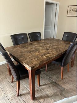 Marble table with 6 chairs