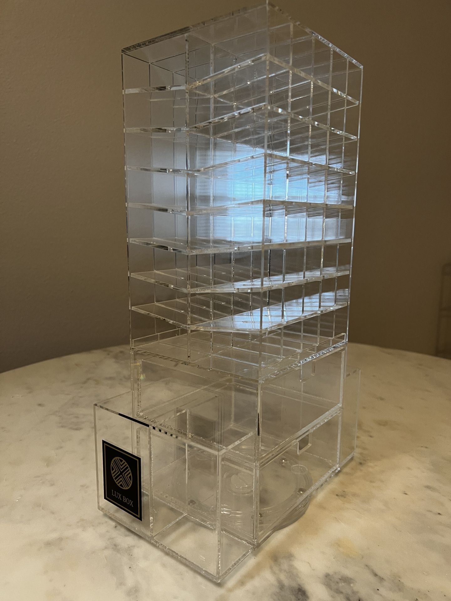 Rotating 80 Slot Lipstick Tower With Drawers 