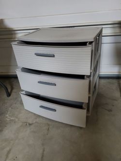 Storage 3 drawer wide hard plastic
