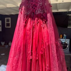 burgundy quince/sweet 16 dress size S