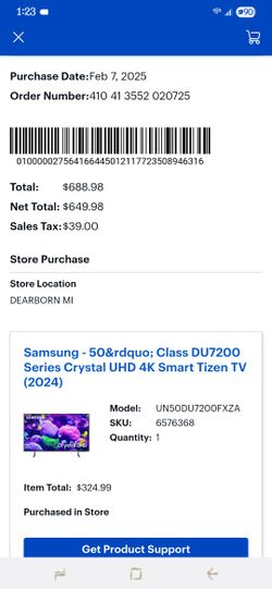 Samsung TV 50 Inch $250