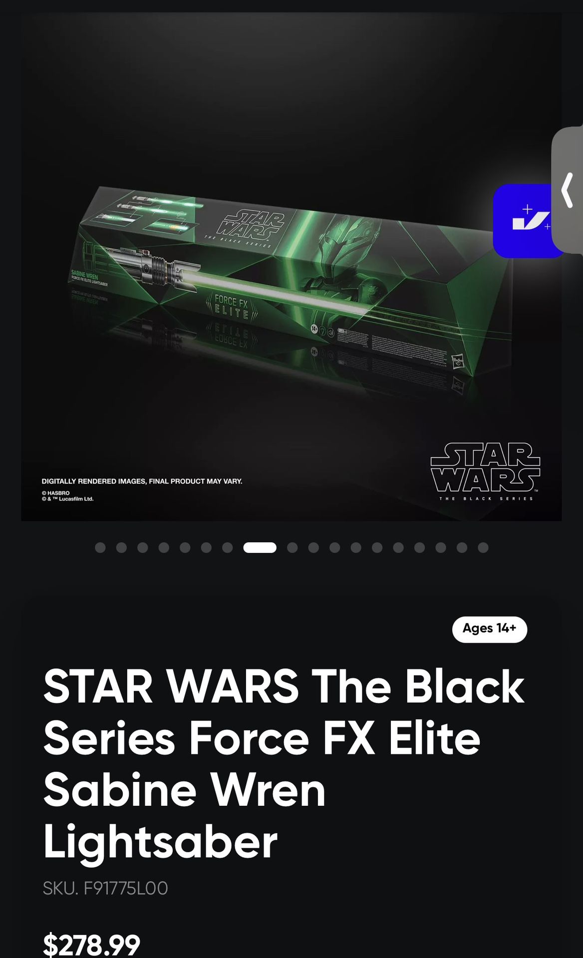 STAR WARS The Black Series Force FX Elite Sabine Wren lightsaber