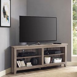 New Corner TV Stand Driftwood 58” 