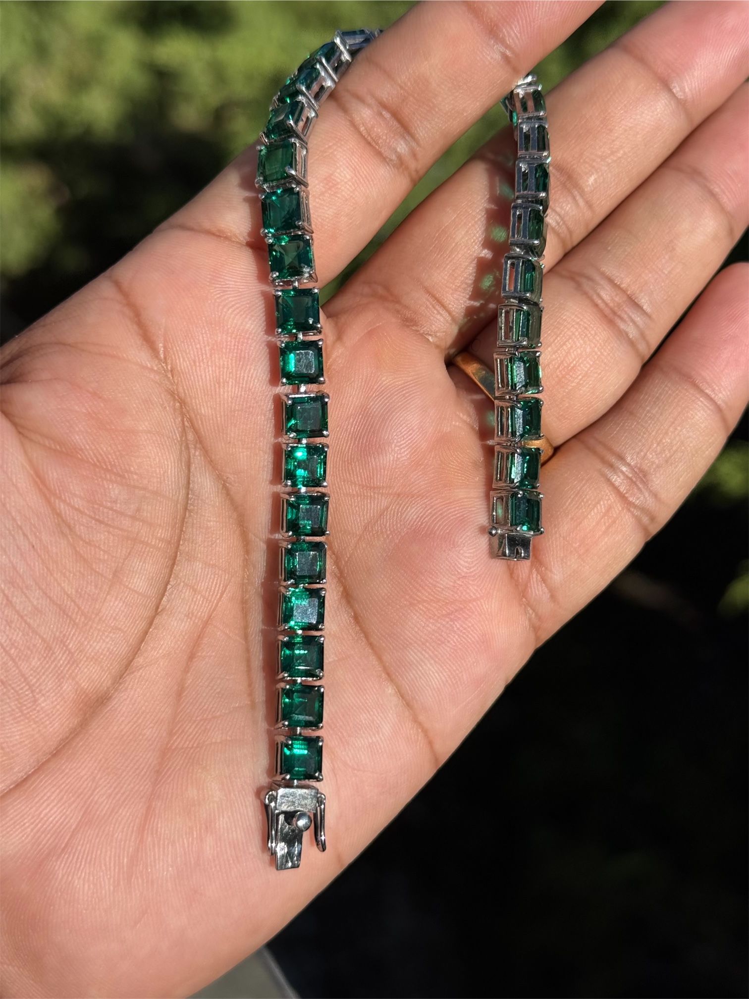 IGI Certified Lab Grown Colombian Emerald Bracelet | 925 Silver