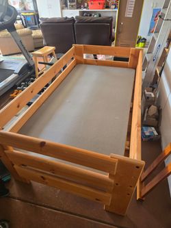 Twin bed frame and mattress
