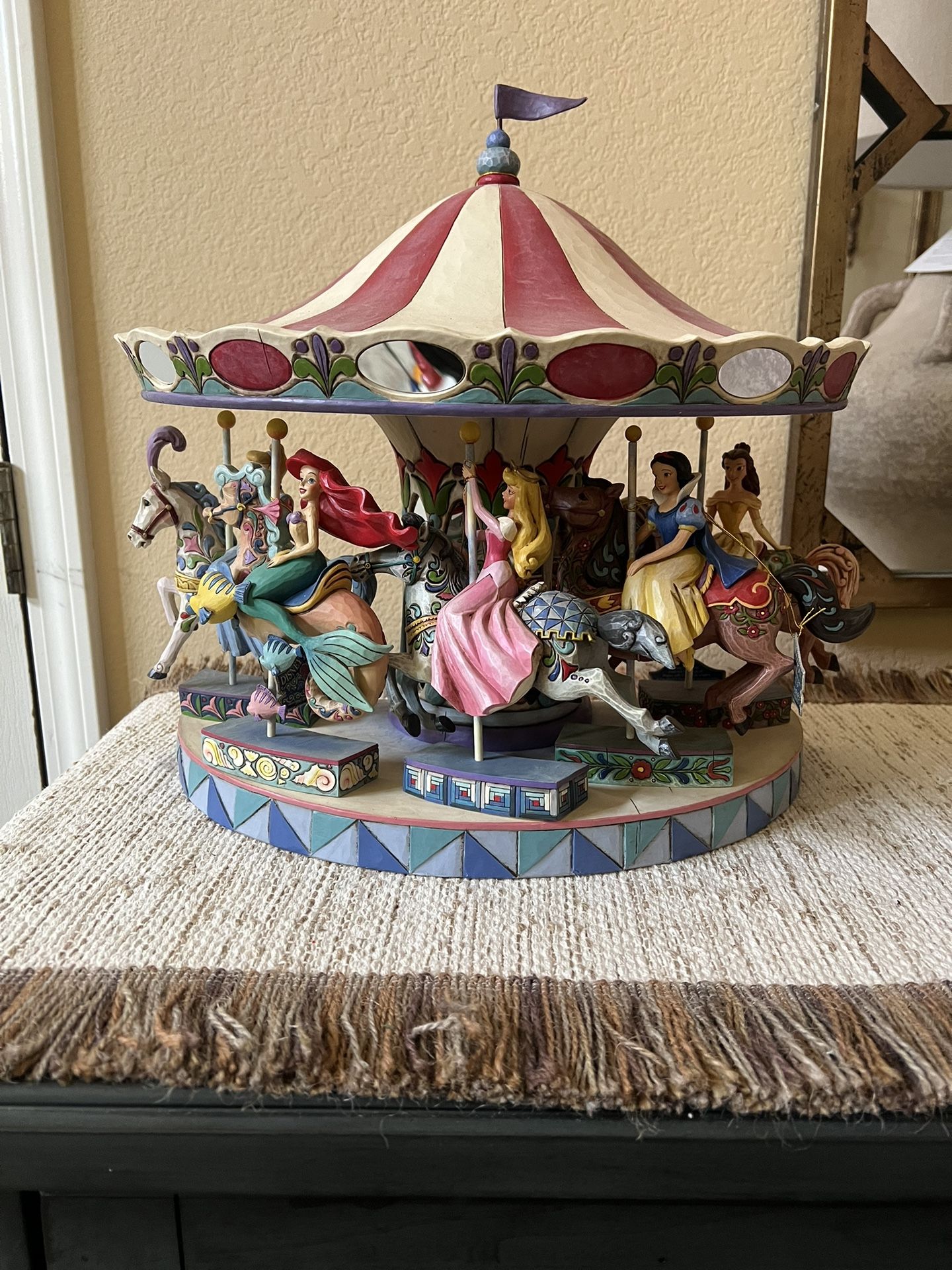 Rare Jim Shore Carousel With Five Disney Princesses