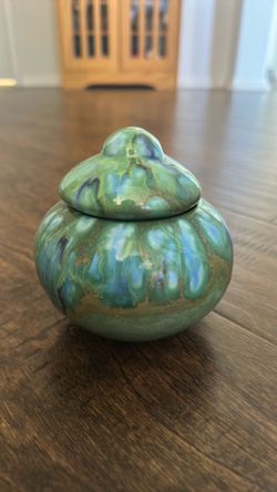 Mid century modern drip glazed pottery