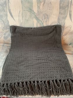 Gray throw blanket