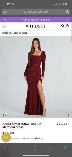 Windsor Glitter Lace-Up Mermaid Dress