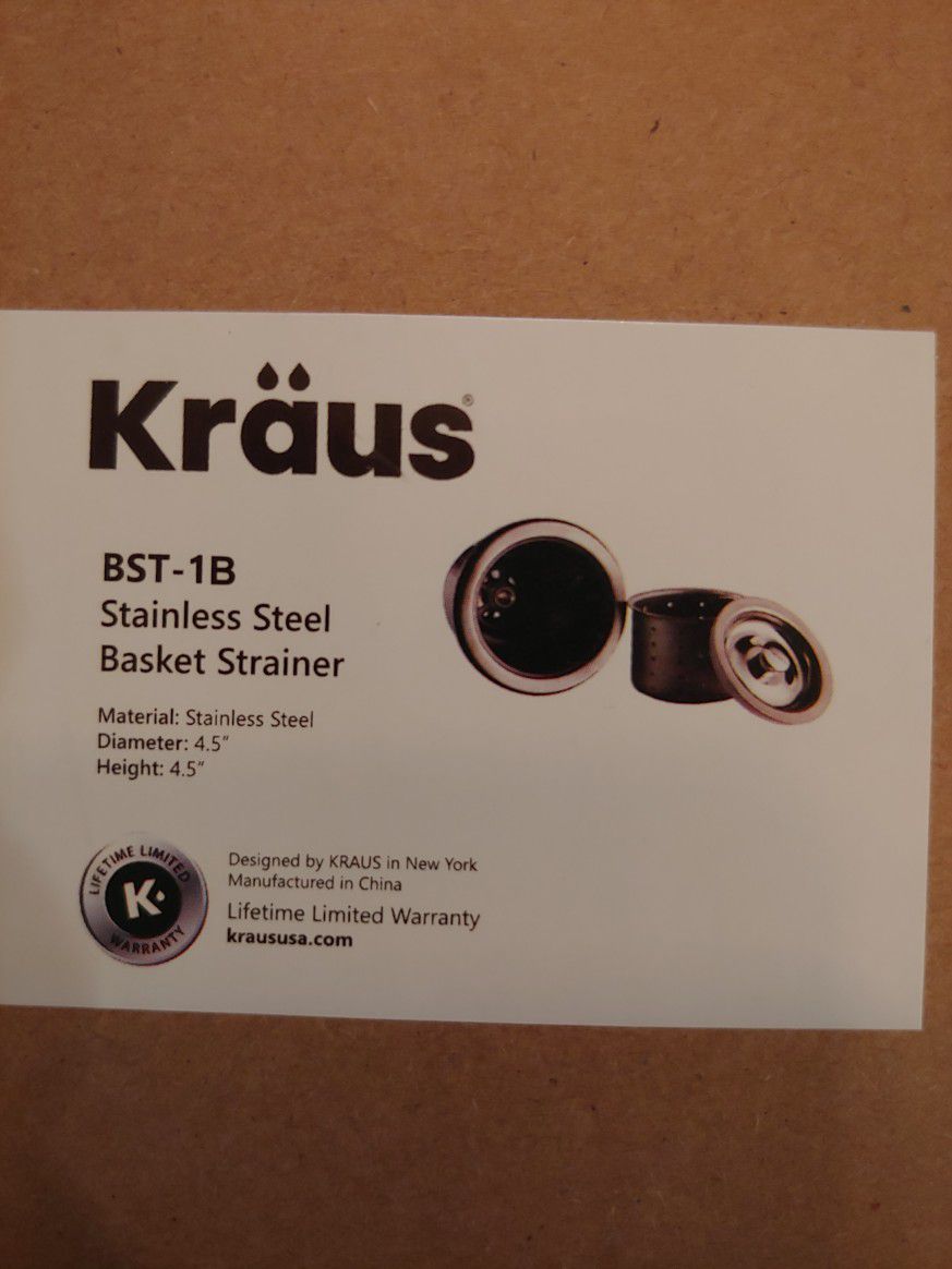Kraus Stainless Steel Basket Strainer-BRAND NEW