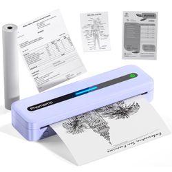 M832 Portable Printers Wireless for Travel,Bluetooth Mobile Thermal Printer,Upgrade Inkless Printer Support 8.5'' x 11''&A4 Roll Paper for Office,Home