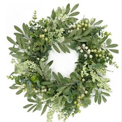 Green Eucalyptus Wreaths for Front Door Spring Summer Wreath with Eucalyptus Leaves