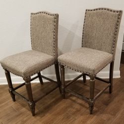 Set of 2 Upholstered Barstools 