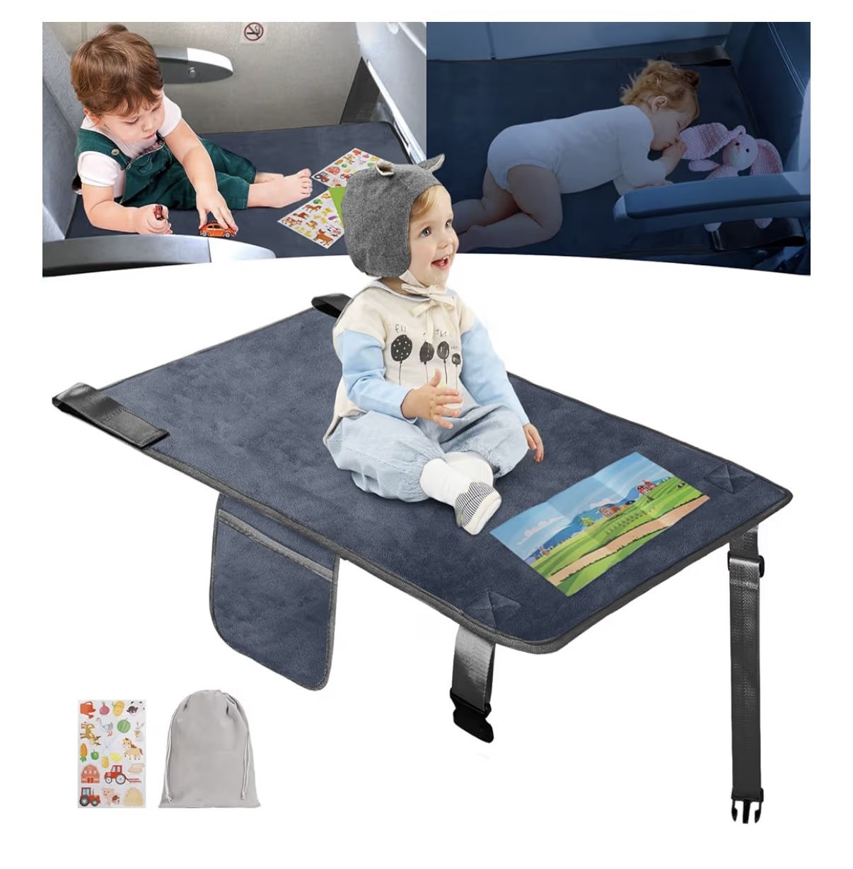 Gocozy Toddler Airplane Bed, Travel Essentials for Kids, Soft Toddler Airplane