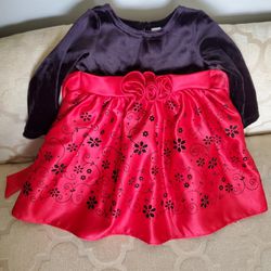 Red And Black Holiday Dress 3 To 6 Months