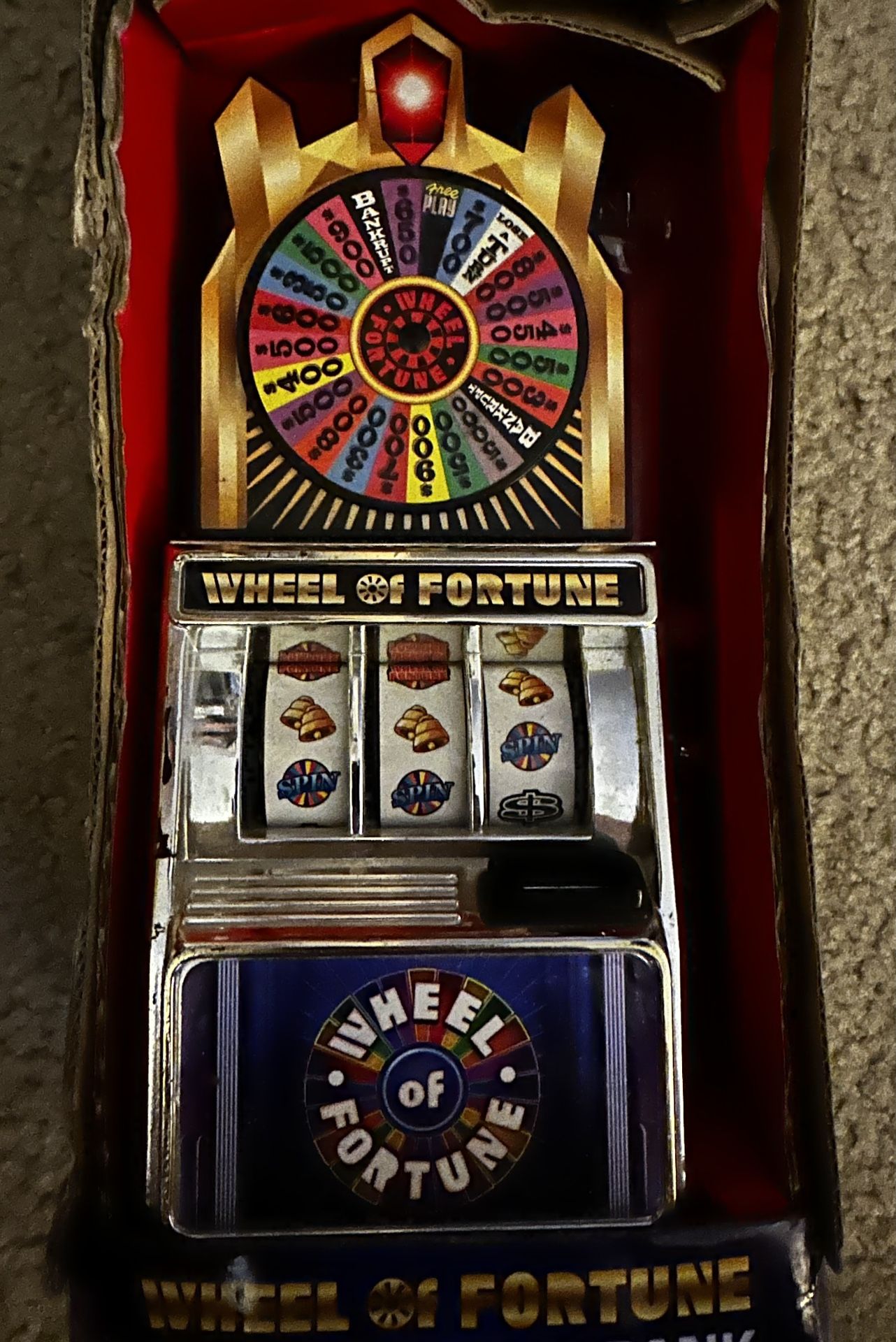 Wheel of fortune slot machine bank money bank mini slot machine for
