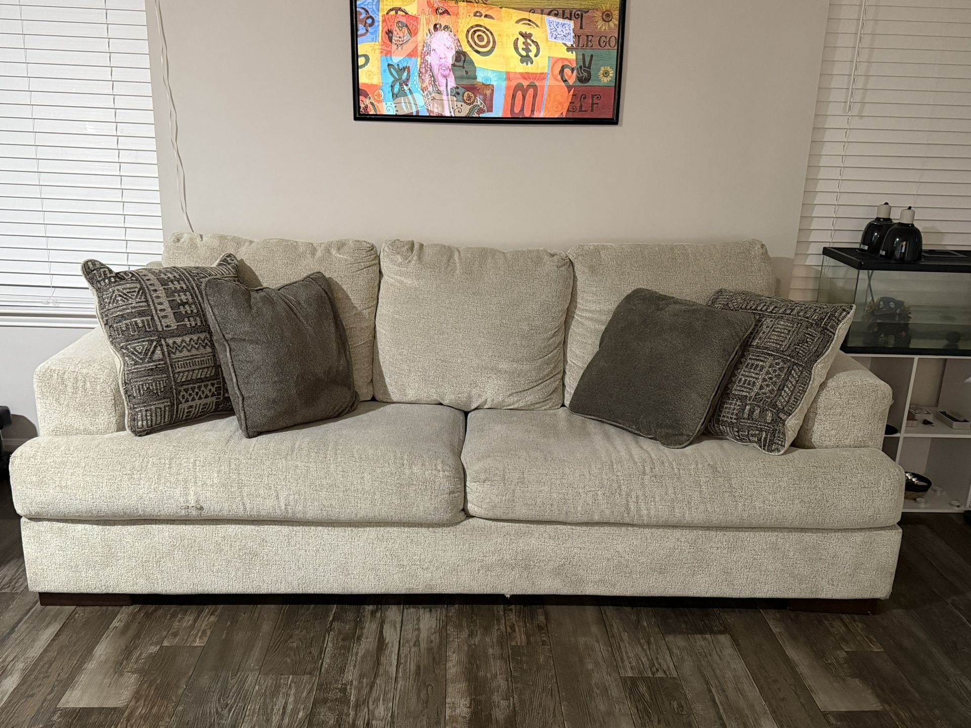 Light Neutral Sleeper Sofa – Excellent Condition