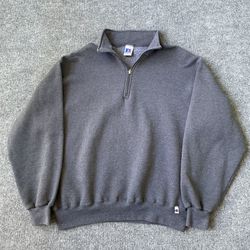 Vintage 90s Russell Quarterzip Pullover Sweatshirt