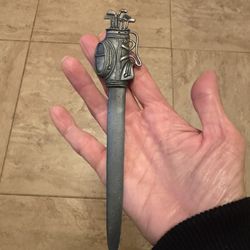 Vintage Pewter Golf Bag with Clubs 7" Letter Opener Office Accessory