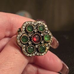Emerald & Ruby Cocktail Ring 