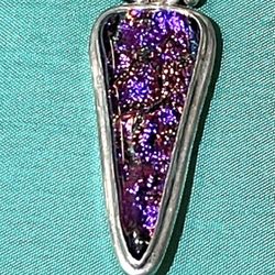 Sterling Purple Dichroic Pendant 