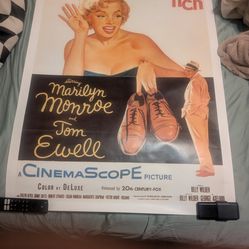 Vintage collectable movie poster. Marlyn Monroe  and Tom Ewell
