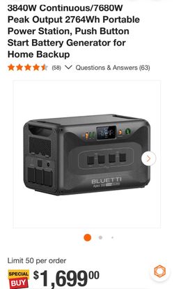 Bluetti Apex 300 Portable Power Station 2764Wh