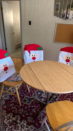 Santa Claus Christmas Chair Back Covers Set