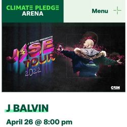 J BALVIN CLIMATE PLEDGE APRIL 26TH DEAD CENTER ROW B