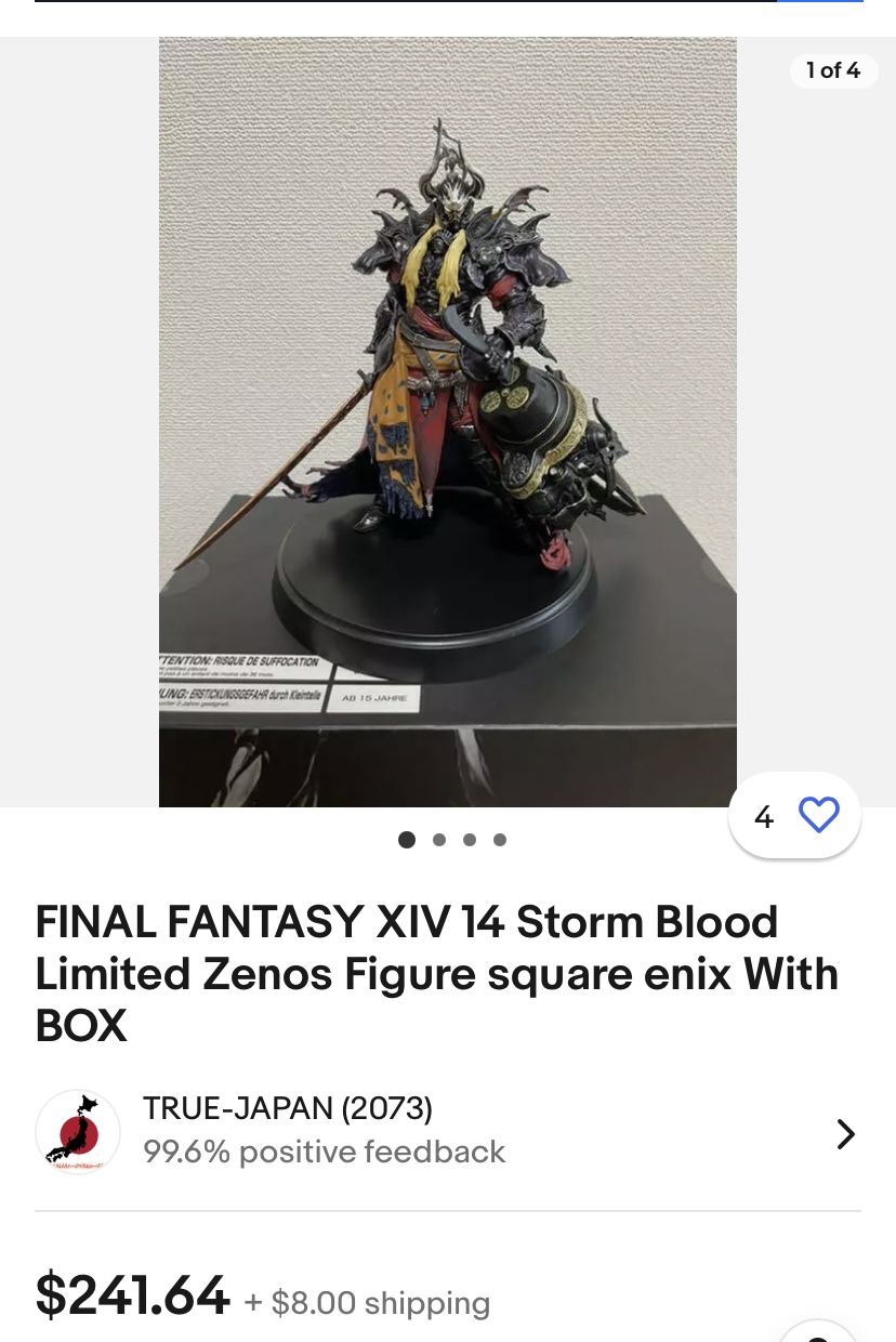 FINAL FANTASY XIV 14 Storm Blood Limited Zenos Figure square enix