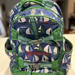 Pottery Barn Back pack with monogram name “Joaquin”