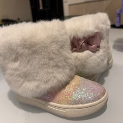 Furry Glitter Kids Boots