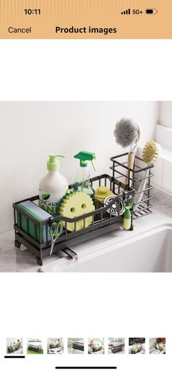 Brand new Sponge Holder for Kitchen Sink, Kitchen Sink Caddy with Long-Handled Dish Brushes Holder, 304 Rustproof Stainless Steel Countertop Organizer