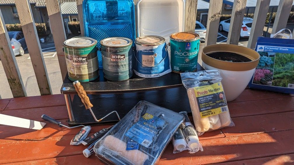 Assorted Paint And Supplies 