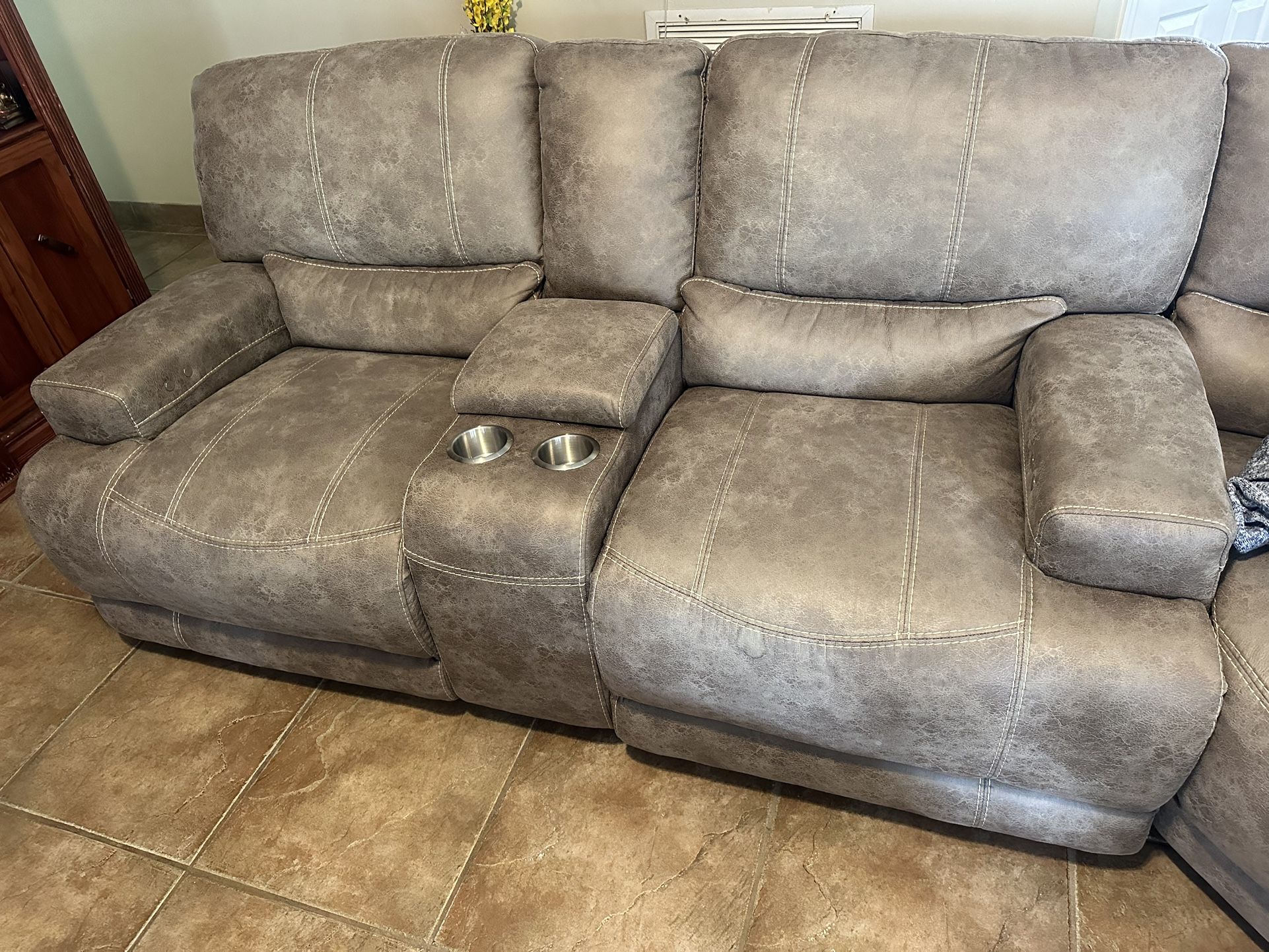 Warrendale chocolate 3 pc power reclining sectional deals