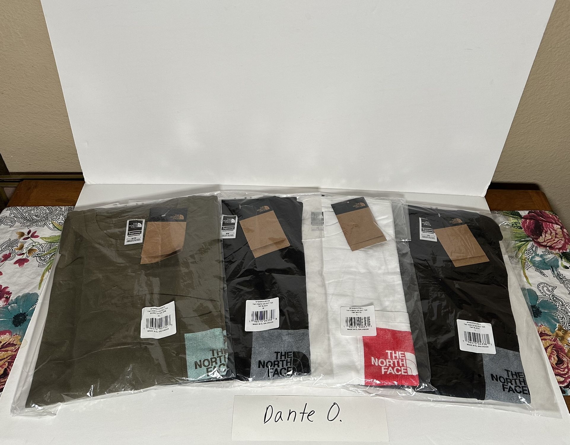 Supreme x TNF tees Black & White available