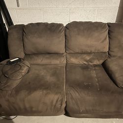 Brown Reclining Loveseat