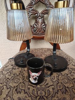 Set of 2 Black and Gold Table Lamps